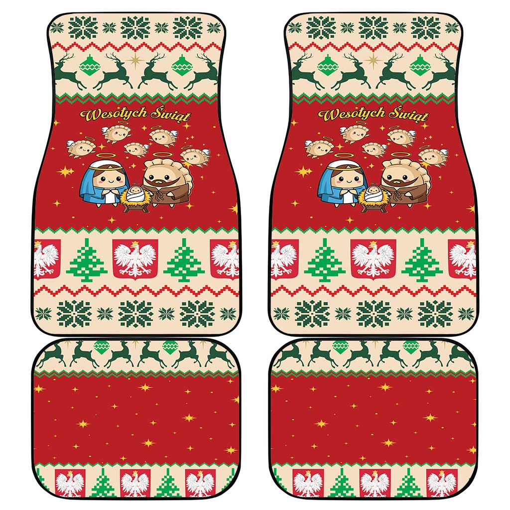 Poland Christmas Car Mats Polish Pierogi Mascot Nativity Scene - Wonder Print Shop
