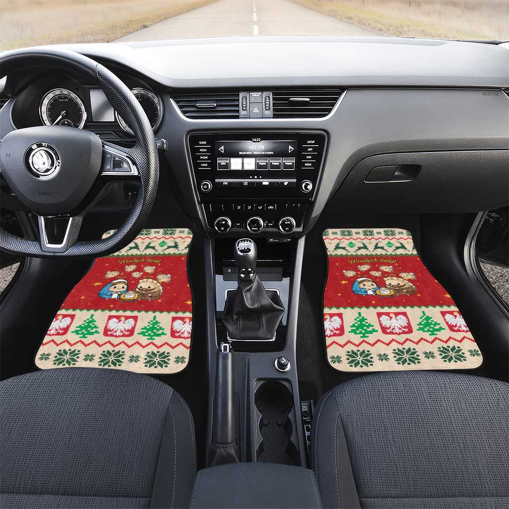 Poland Christmas Car Mats Polish Pierogi Mascot Nativity Scene - Wonder Print Shop