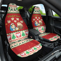 Poland Christmas Car Seat Cover Polish Pierogi Mascot Nativity Scene - Wonder Print Shop