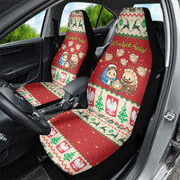 Poland Christmas Car Seat Cover Polish Pierogi Mascot Nativity Scene - Wonder Print Shop