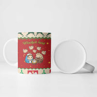 Poland Christmas Ceramic Mug Polish Pierogi Mascot Nativity Scene - Wonder Print Shop
