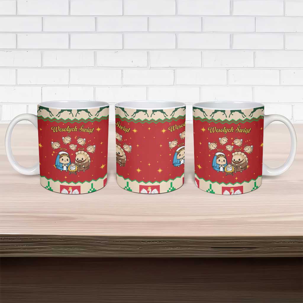 Poland Christmas Ceramic Mug Polish Pierogi Mascot Nativity Scene - Wonder Print Shop