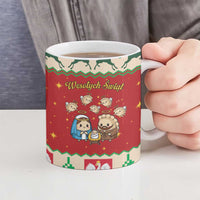 Poland Christmas Ceramic Mug Polish Pierogi Mascot Nativity Scene - Wonder Print Shop