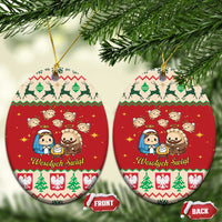 Poland Christmas Ceramic Ornament Polish Pierogi Mascot Nativity Scene - Wonder Print Shop