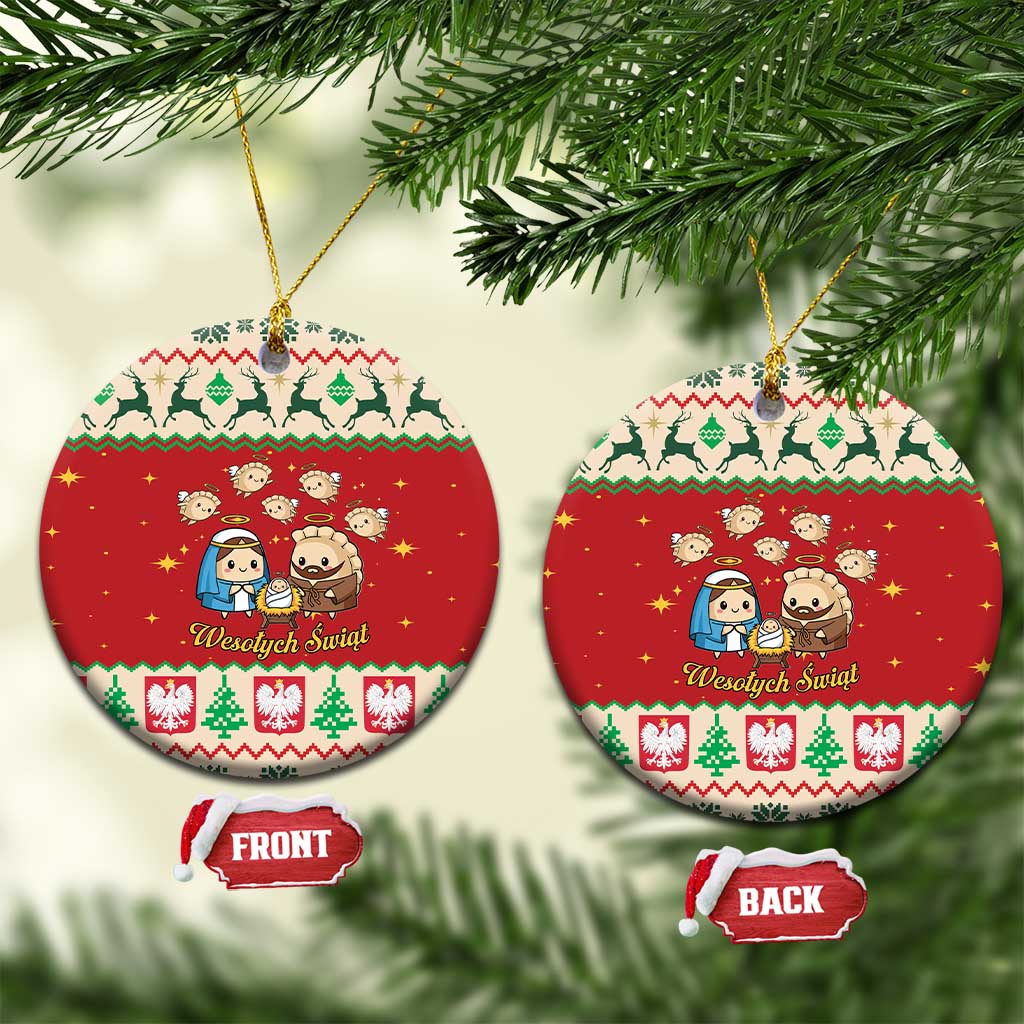 Poland Christmas Ceramic Ornament Polish Pierogi Mascot Nativity Scene - Wonder Print Shop