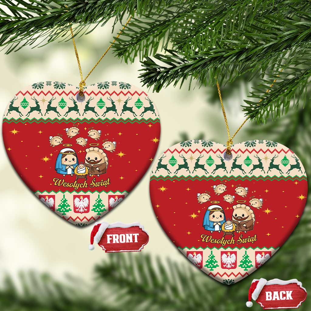 Poland Christmas Ceramic Ornament Polish Pierogi Mascot Nativity Scene - Wonder Print Shop