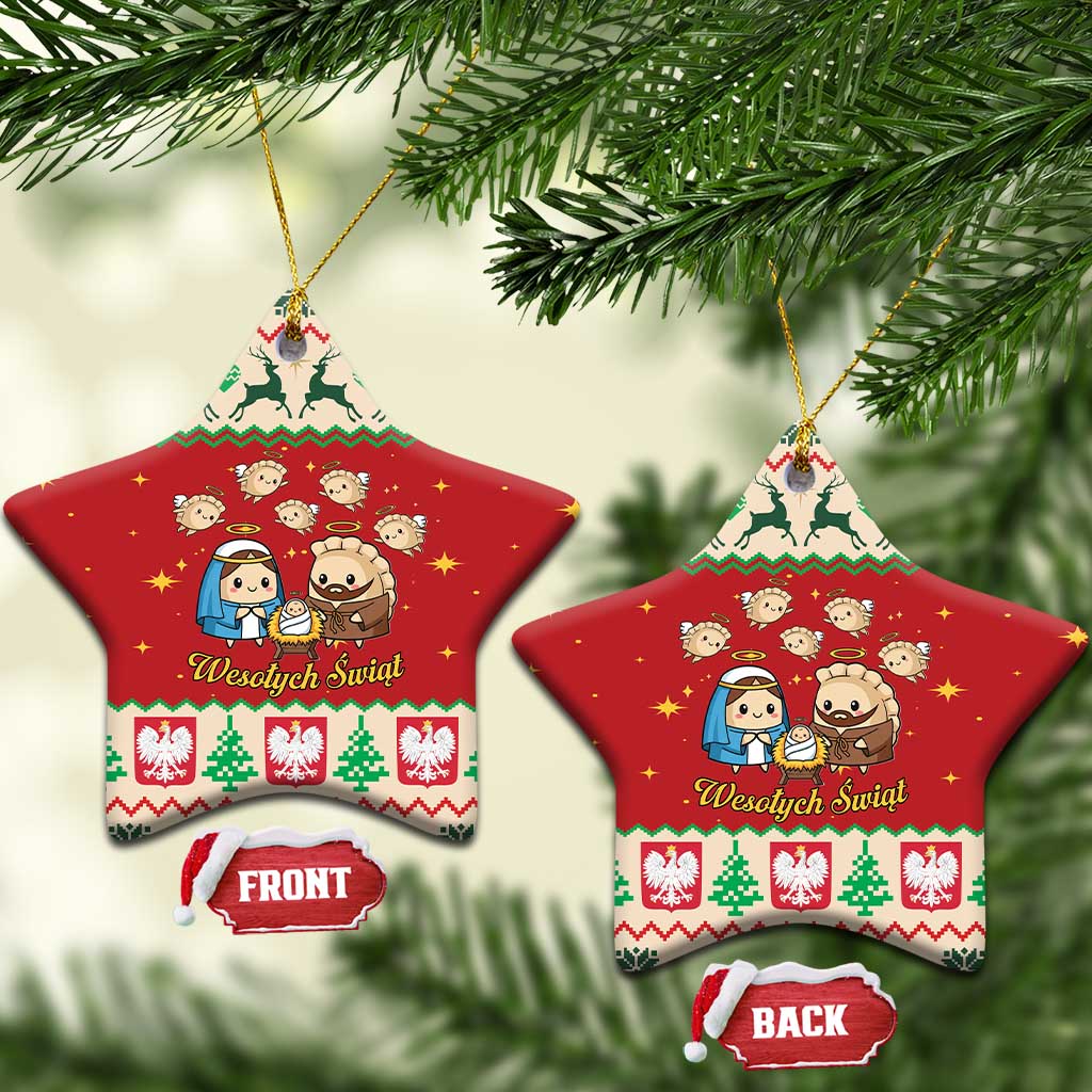 Poland Christmas Ceramic Ornament Polish Pierogi Mascot Nativity Scene - Wonder Print Shop