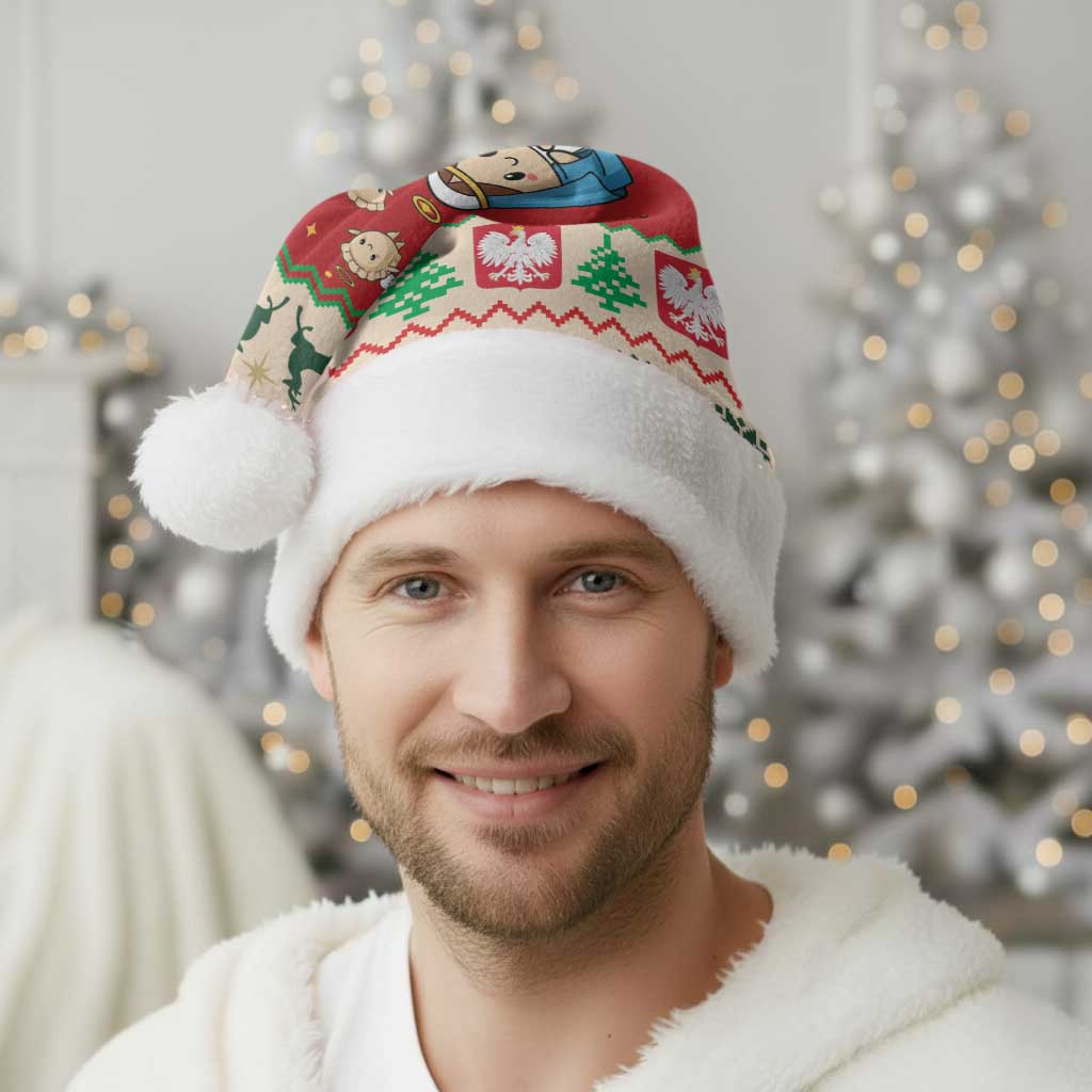 Poland Christmas Santa Hat Polish Pierogi Mascot Nativity Scene - Wonder Print Shop