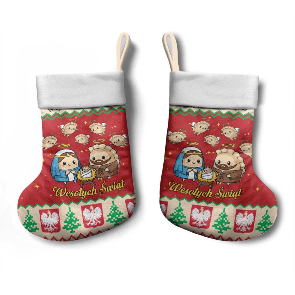 Poland Christmas Stocking Polish Pierogi Mascot Nativity Scene - Wonder Print Shop