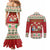 Poland Christmas Couples Matching Mermaid Dress and Long Sleeve Button Shirt Polish Pierogi Mascot Nativity Scene - Wonder Print Shop