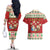 Poland Christmas Couples Matching Off The Shoulder Long Sleeve Dress and Hawaiian Shirt Polish Pierogi Mascot Nativity Scene - Wonder Print Shop