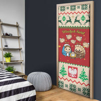 Poland Christmas Door Cover Polish Pierogi Mascot Nativity Scene - Wonder Print Shop
