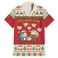 Poland Christmas Family Matching Mermaid Dress and Hawaiian Shirt Polish Pierogi Mascot Nativity Scene - Wonder Print Shop