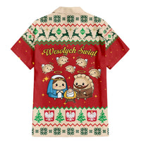 Poland Christmas Family Matching Mermaid Dress and Hawaiian Shirt Polish Pierogi Mascot Nativity Scene - Wonder Print Shop