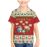 Poland Christmas Family Matching Mermaid Dress and Hawaiian Shirt Polish Pierogi Mascot Nativity Scene - Wonder Print Shop