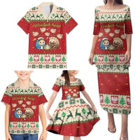 Poland Christmas Family Matching Puletasi and Hawaiian Shirt Polish Pierogi Mascot Nativity Scene - Wonder Print Shop