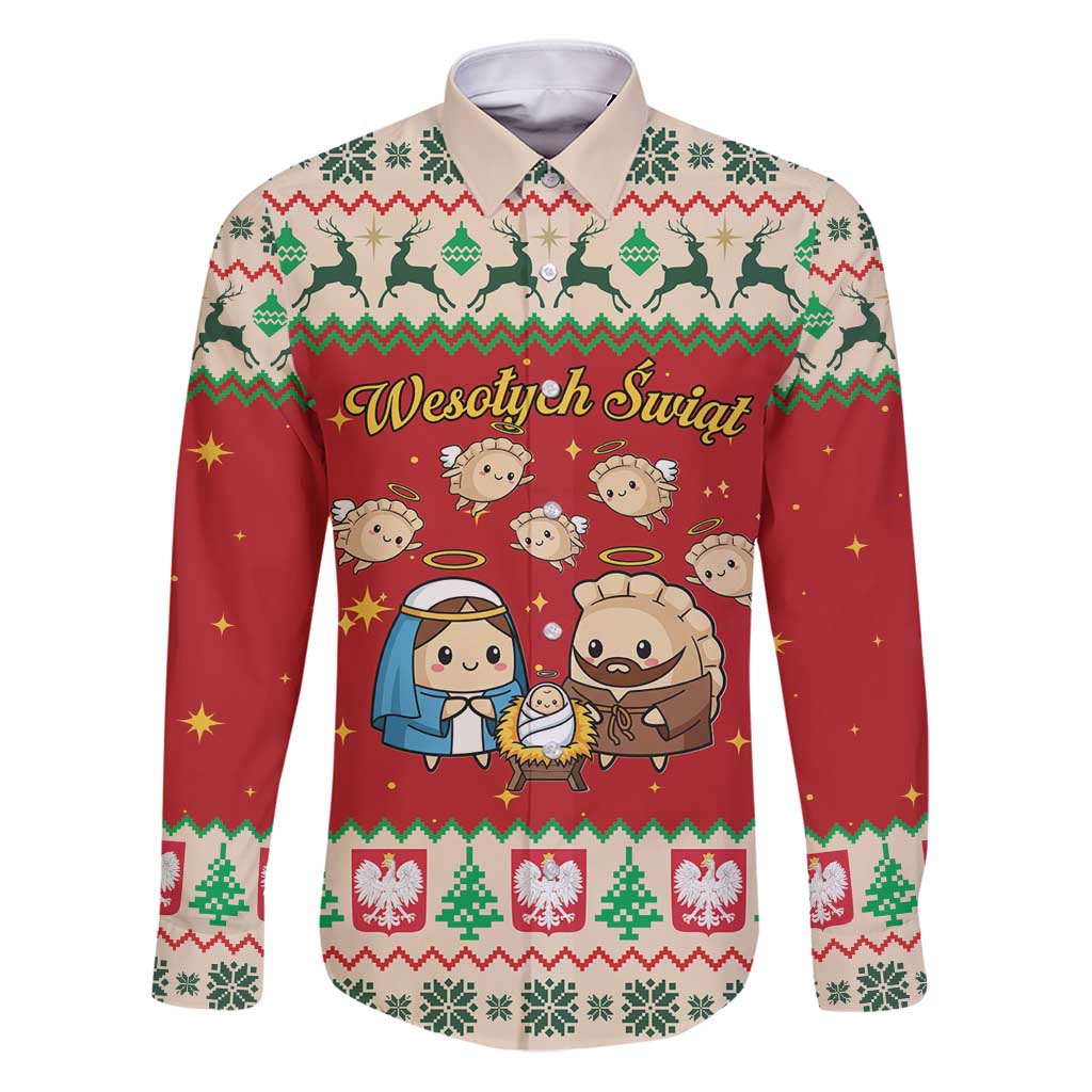 Poland Christmas Family Matching Puletasi and Hawaiian Shirt Polish Pierogi Mascot Nativity Scene - Wonder Print Shop
