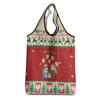Poland Christmas Grocery Bag Polish Pierogi Mascot Nativity Scene - Wonder Print Shop