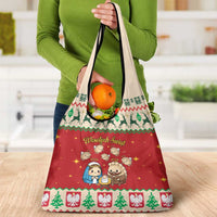 Poland Christmas Grocery Bag Polish Pierogi Mascot Nativity Scene - Wonder Print Shop