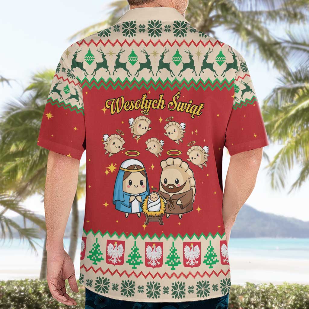 Poland Christmas Hawaiian Shirt Polish Pierogi Mascot Nativity Scene - Wonder Print Shop
