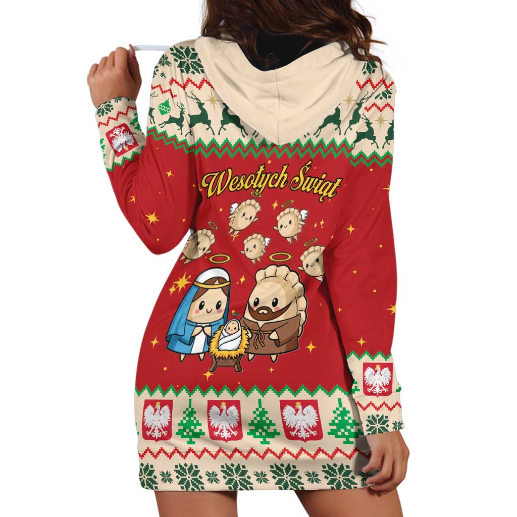 Poland Christmas Hoodie Dress Polish Pierogi Mascot Nativity Scene - Wonder Print Shop