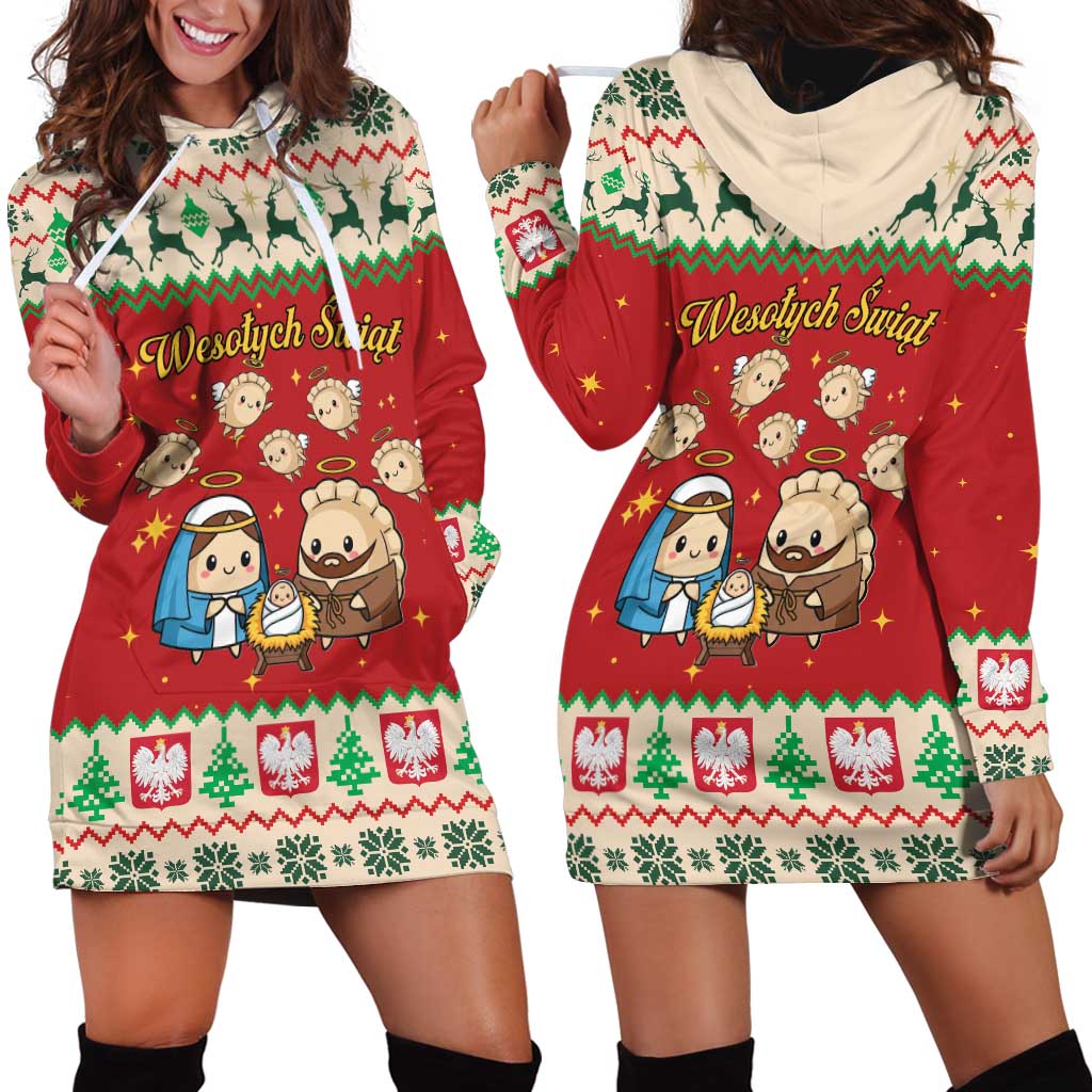 Poland Christmas Hoodie Dress Polish Pierogi Mascot Nativity Scene - Wonder Print Shop