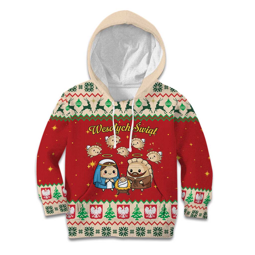 Poland Christmas Kid Hoodie Polish Pierogi Mascot Nativity Scene - Wonder Print Shop