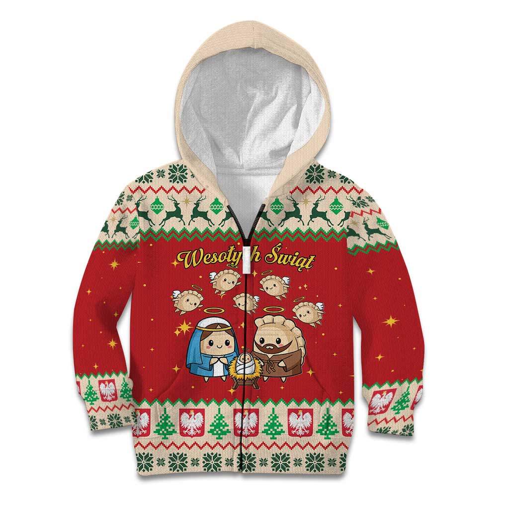Poland Christmas Kid Hoodie Polish Pierogi Mascot Nativity Scene - Wonder Print Shop