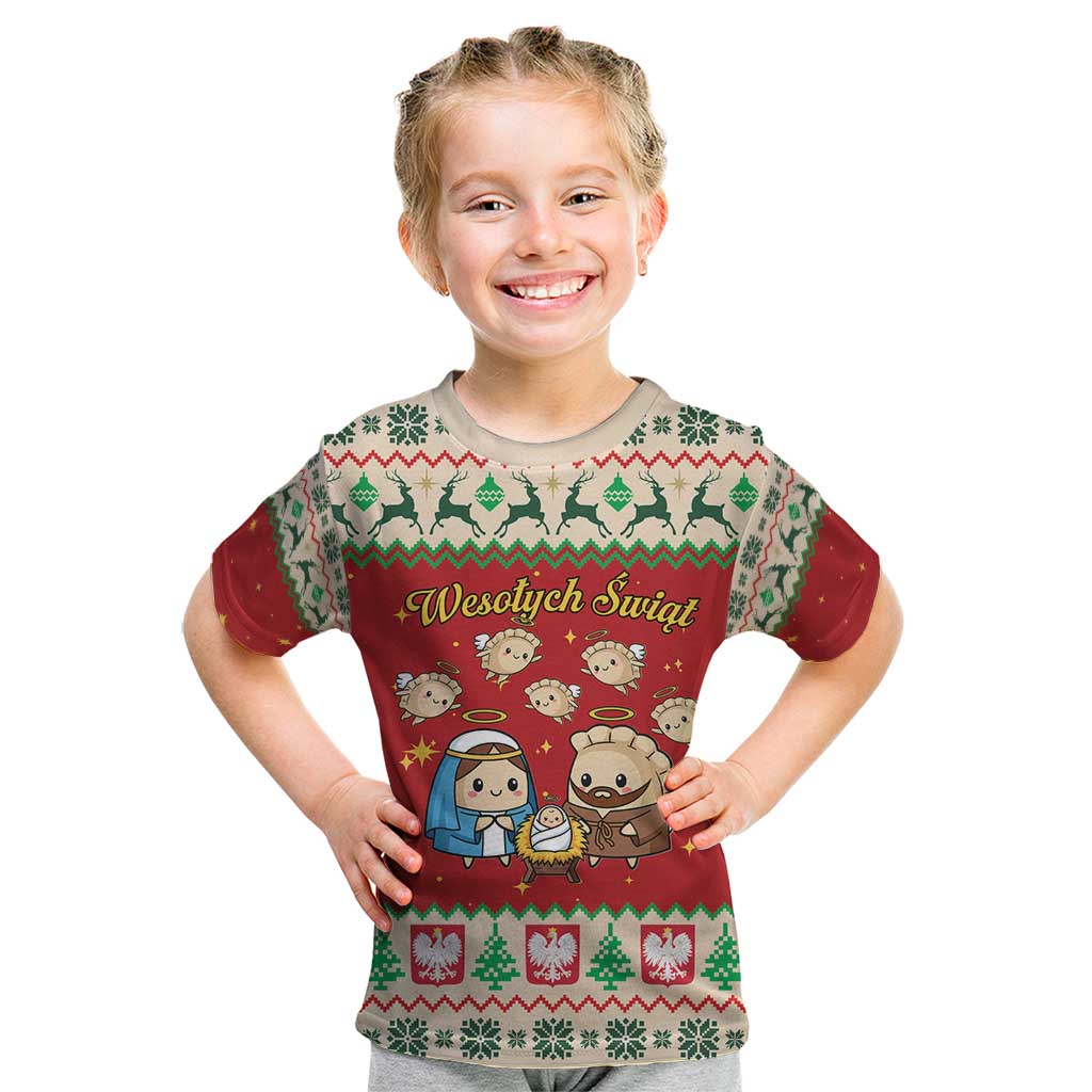 Poland Christmas Kid T Shirt Polish Pierogi Mascot Nativity Scene - Wonder Print Shop