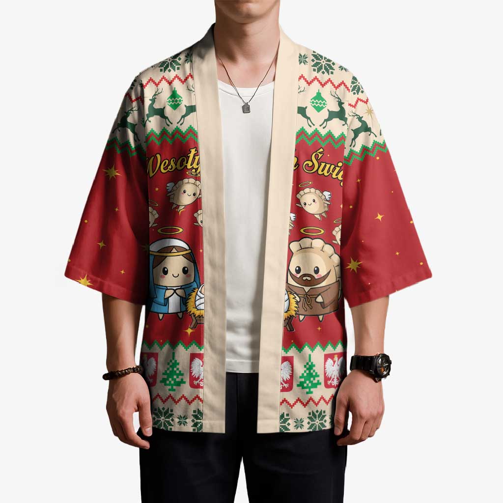 Poland Christmas Kimono Polish Pierogi Mascot Nativity Scene - Wonder Print Shop