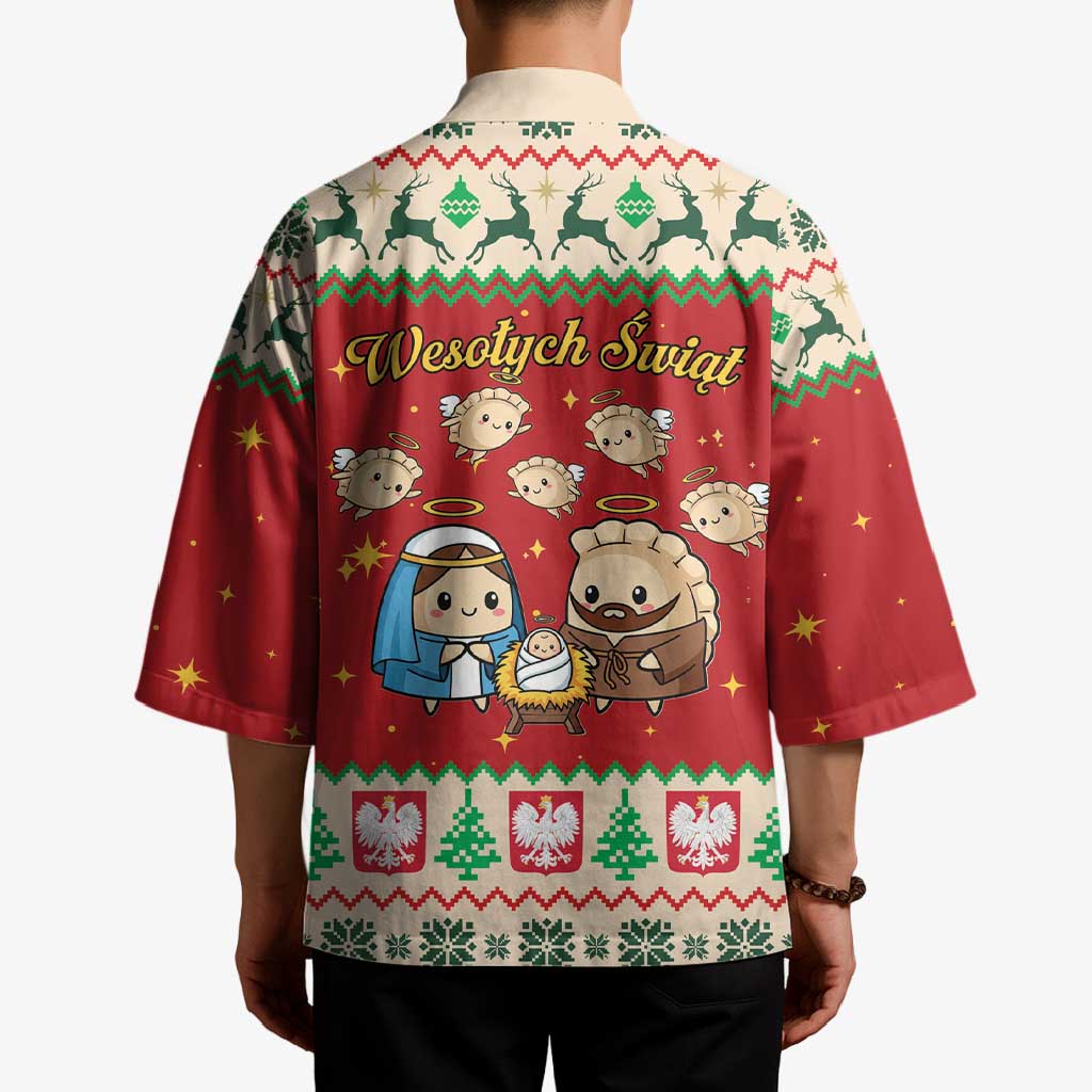 Poland Christmas Kimono Polish Pierogi Mascot Nativity Scene - Wonder Print Shop