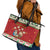Poland Christmas Leather Tote Bag Polish Pierogi Mascot Nativity Scene - Wonder Print Shop