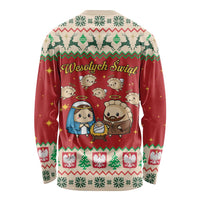 Poland Christmas Long Sleeve Shirt Polish Pierogi Mascot Nativity Scene - Wonder Print Shop