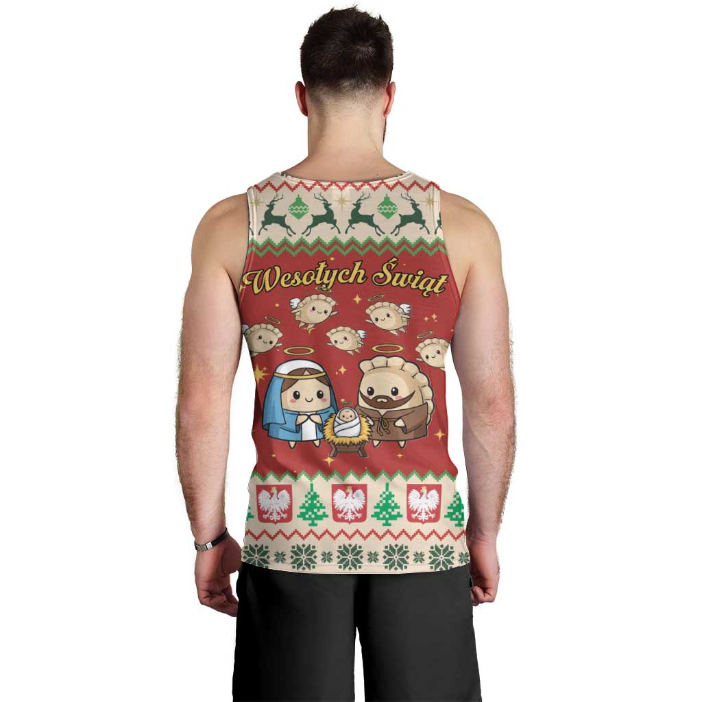 Poland Christmas Men Tank Top Polish Pierogi Mascot Nativity Scene - Wonder Print Shop
