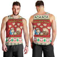 Poland Christmas Men Tank Top Polish Pierogi Mascot Nativity Scene - Wonder Print Shop