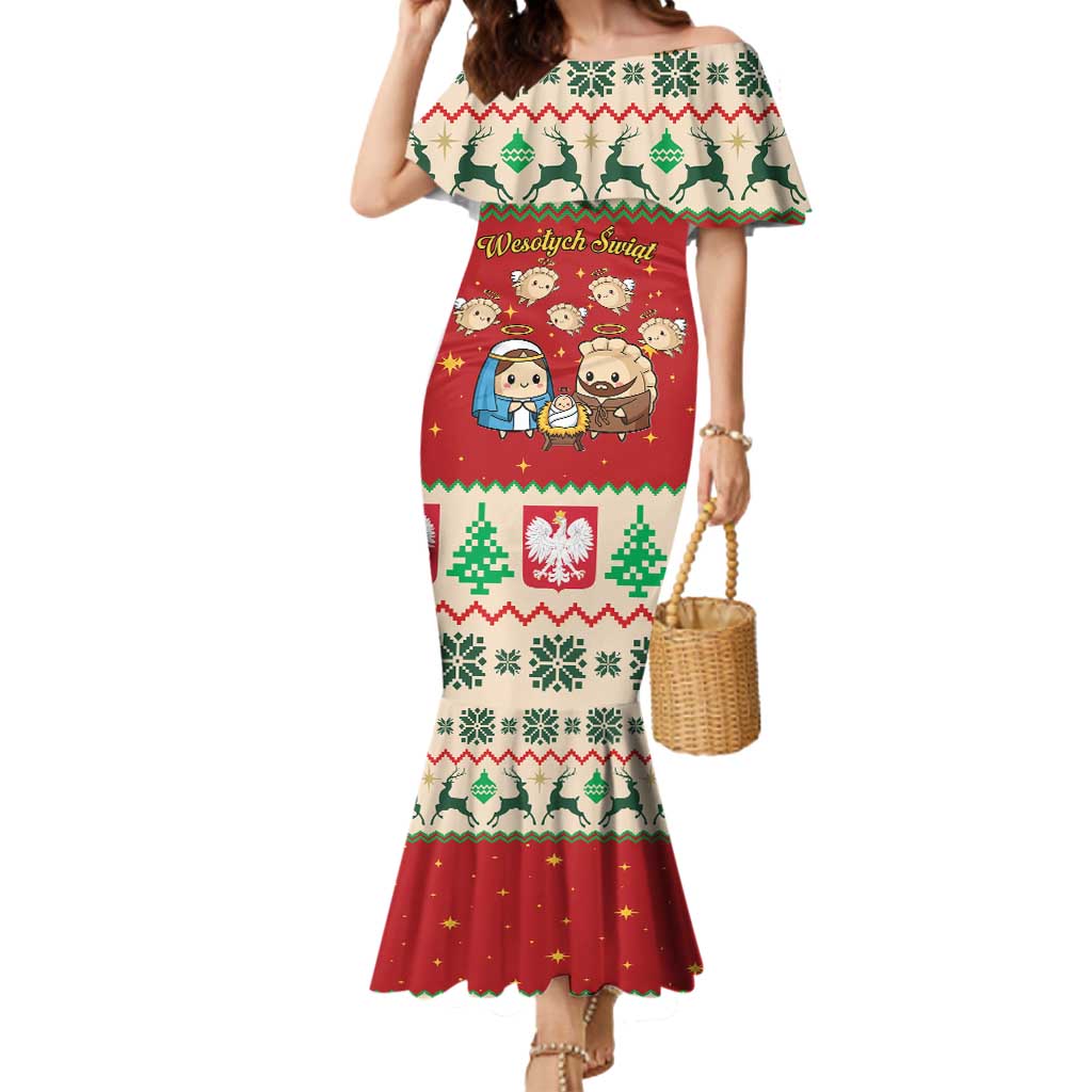 Poland Christmas Mermaid Dress Polish Pierogi Mascot Nativity Scene - Wonder Print Shop