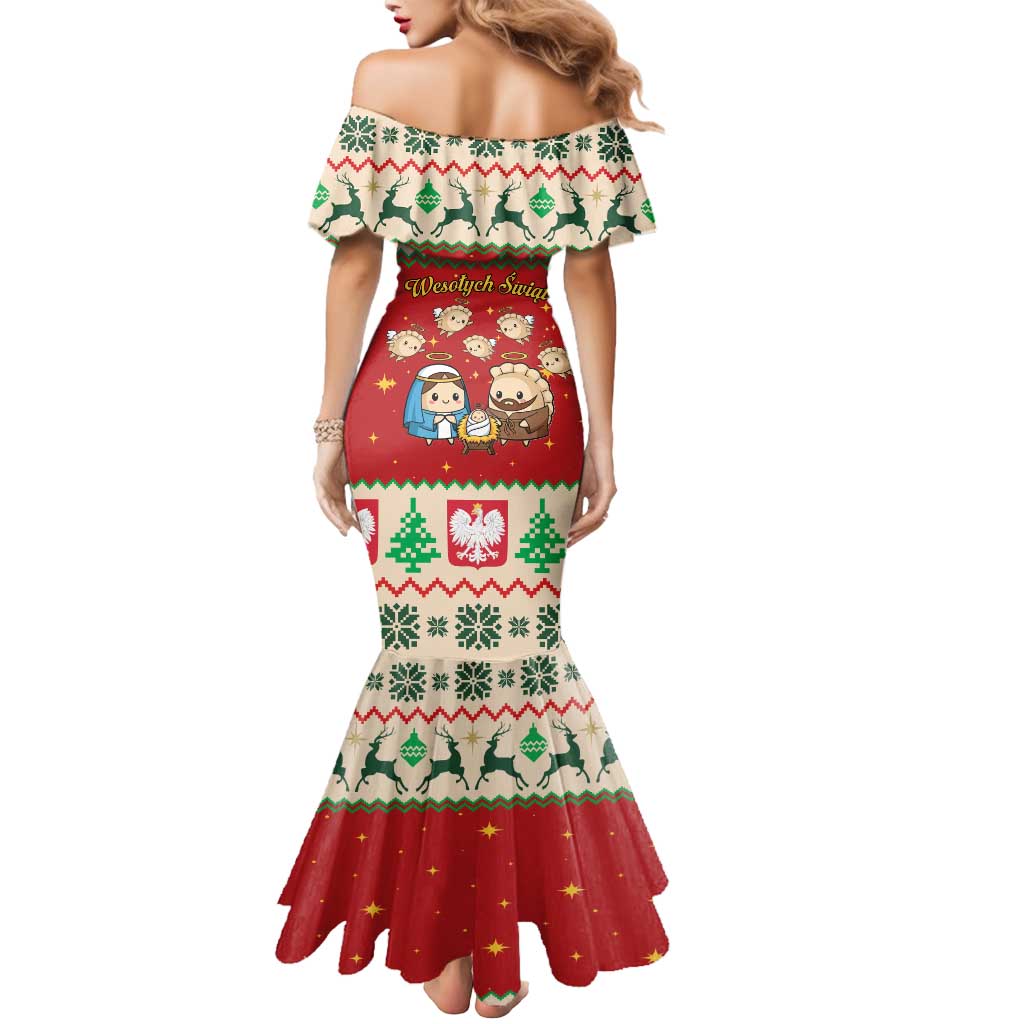 Poland Christmas Mermaid Dress Polish Pierogi Mascot Nativity Scene - Wonder Print Shop