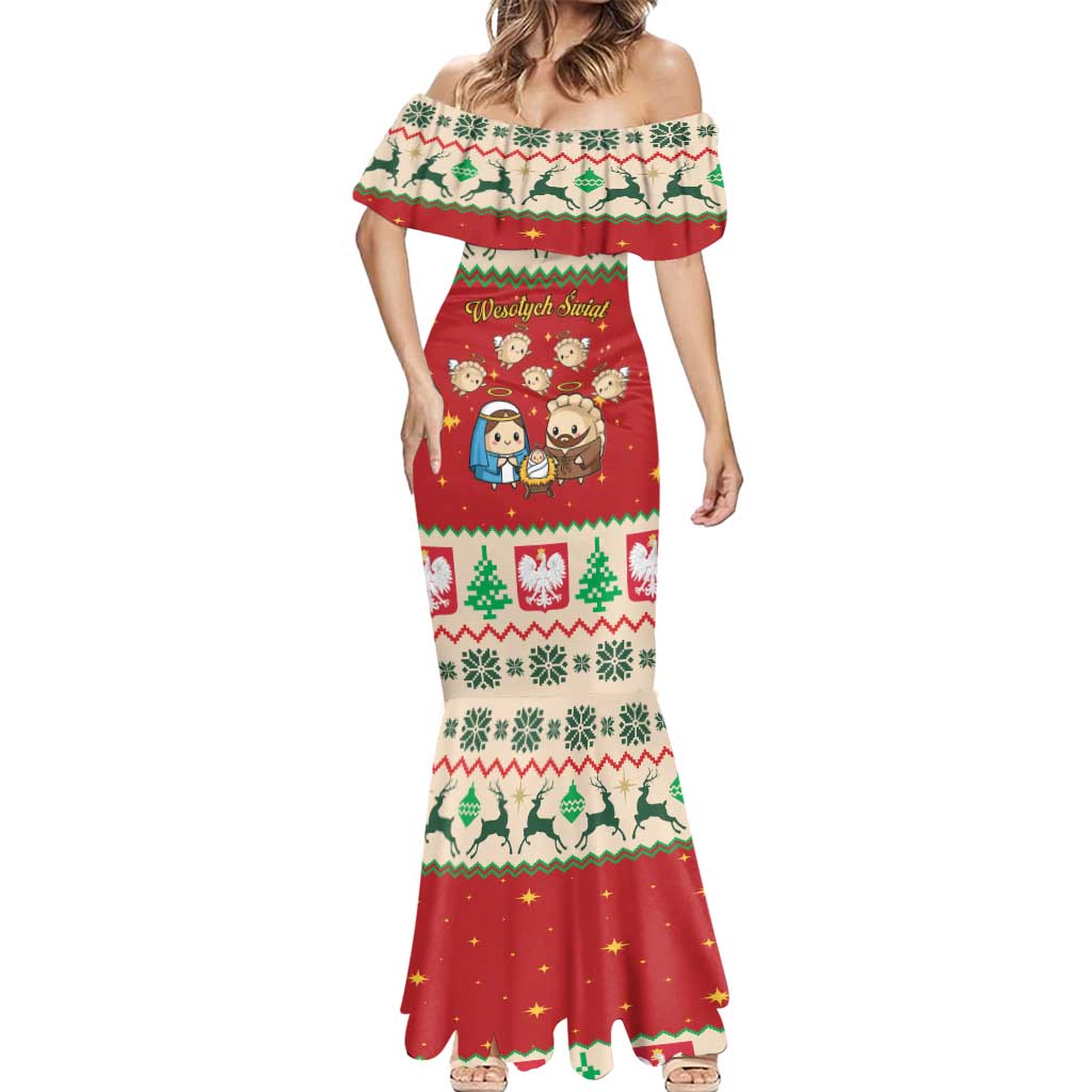 Poland Christmas Mermaid Dress Polish Pierogi Mascot Nativity Scene - Wonder Print Shop