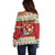 Poland Christmas Off Shoulder Sweater Polish Pierogi Mascot Nativity Scene - Wonder Print Shop