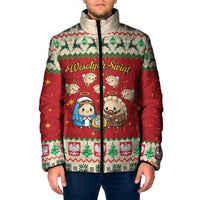 Poland Christmas Padded Jacket Polish Pierogi Mascot Nativity Scene - Wonder Print Shop