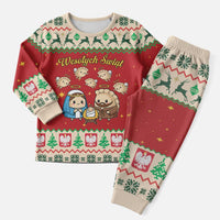 Poland Christmas Pajama Set Polish Pierogi Mascot Nativity Scene - Wonder Print Shop