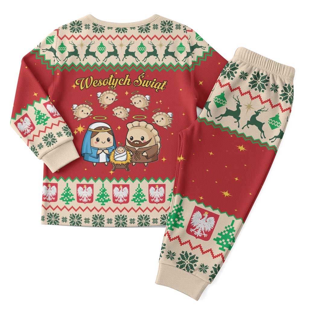 Poland Christmas Pajama Set Polish Pierogi Mascot Nativity Scene - Wonder Print Shop