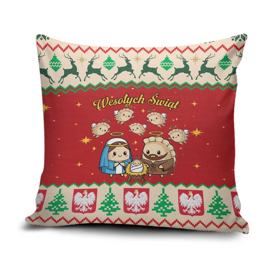 Poland Christmas Pillow Cover Polish Pierogi Mascot Nativity Scene - Wonder Print Shop