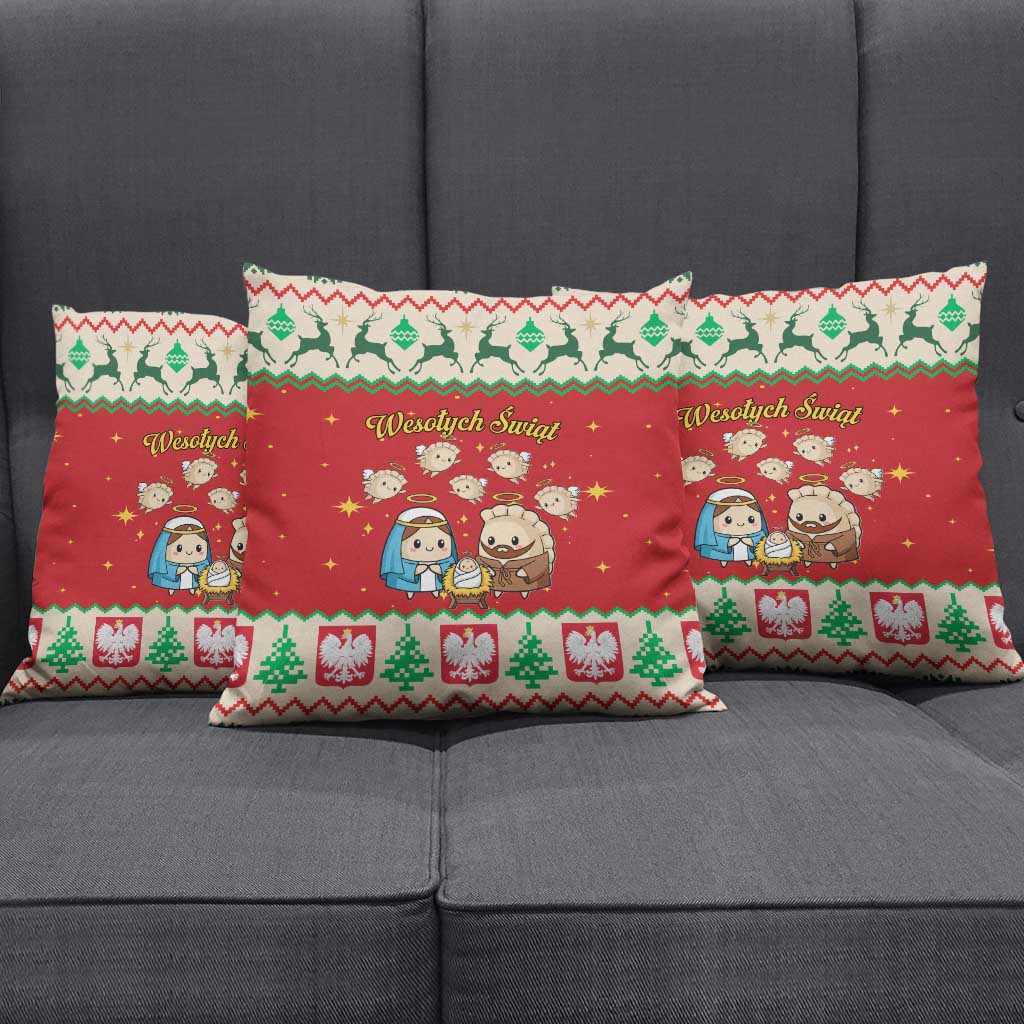 Poland Christmas Pillow Cover Polish Pierogi Mascot Nativity Scene - Wonder Print Shop