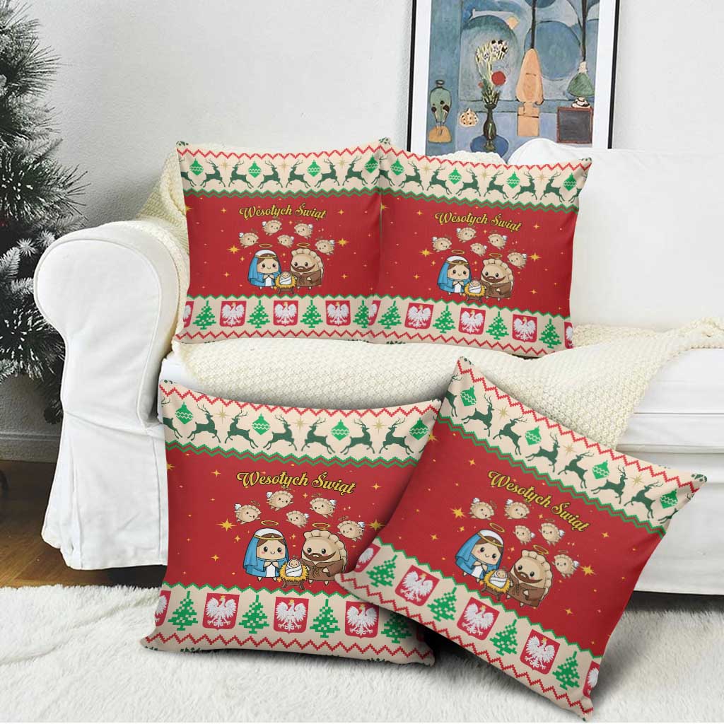 Poland Christmas Pillow Cover Polish Pierogi Mascot Nativity Scene - Wonder Print Shop