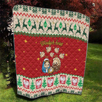Poland Christmas Quilt Polish Pierogi Mascot Nativity Scene - Wonder Print Shop