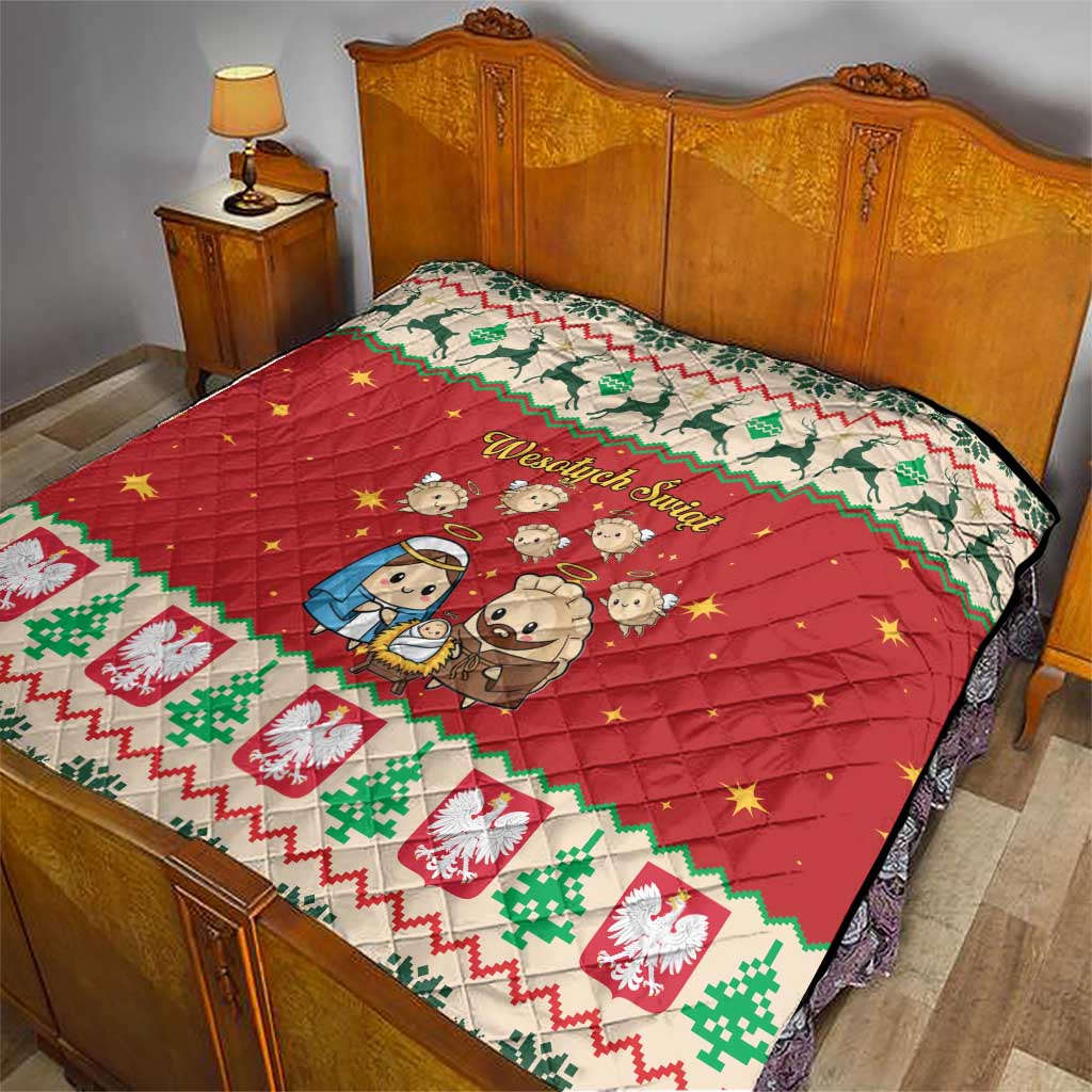 Poland Christmas Quilt Polish Pierogi Mascot Nativity Scene - Wonder Print Shop