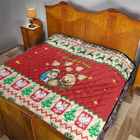 Poland Christmas Quilt Polish Pierogi Mascot Nativity Scene - Wonder Print Shop