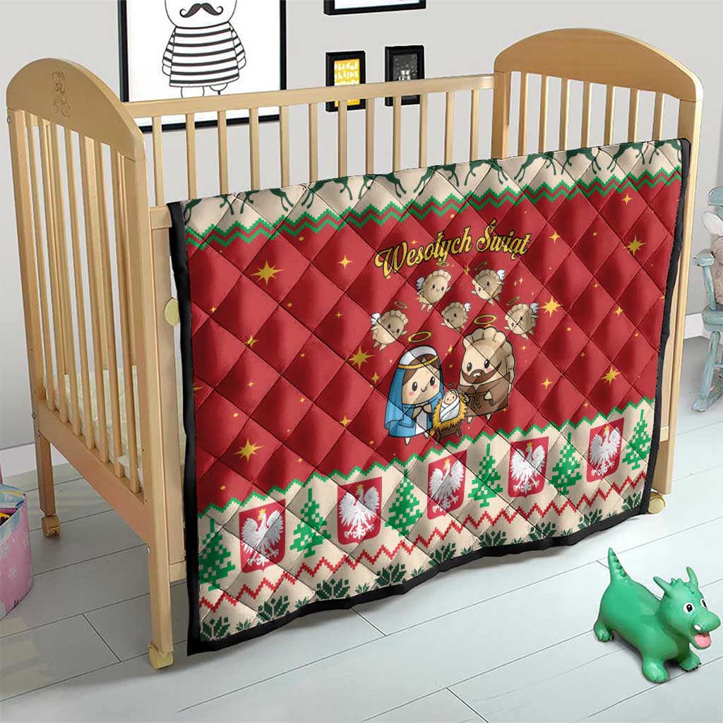Poland Christmas Quilt Polish Pierogi Mascot Nativity Scene - Wonder Print Shop