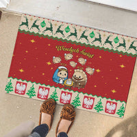 Poland Christmas Rubber Doormat Polish Pierogi Mascot Nativity Scene - Wonder Print Shop